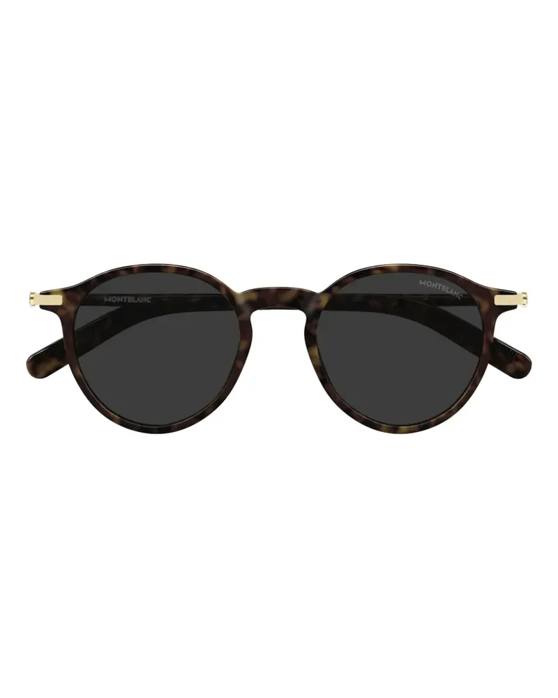Montblanc tortoiseshell-effect round-frame sunglasses - Braun Braun