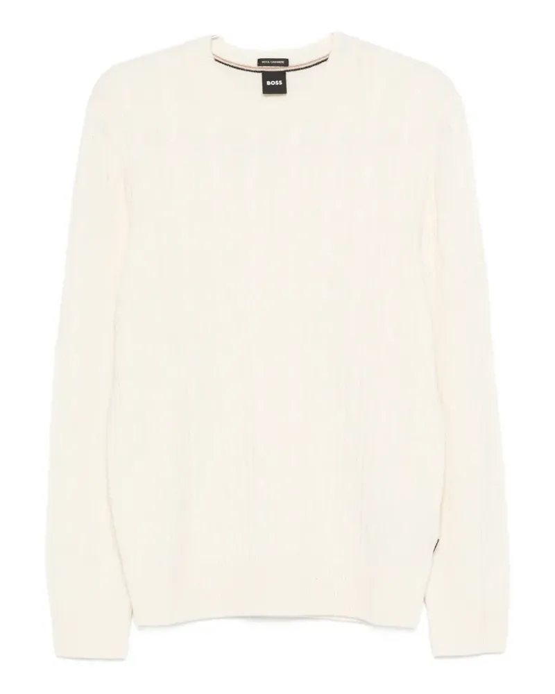 HUGO BOSS Pullover mit Zopfmuster - Nude Nude