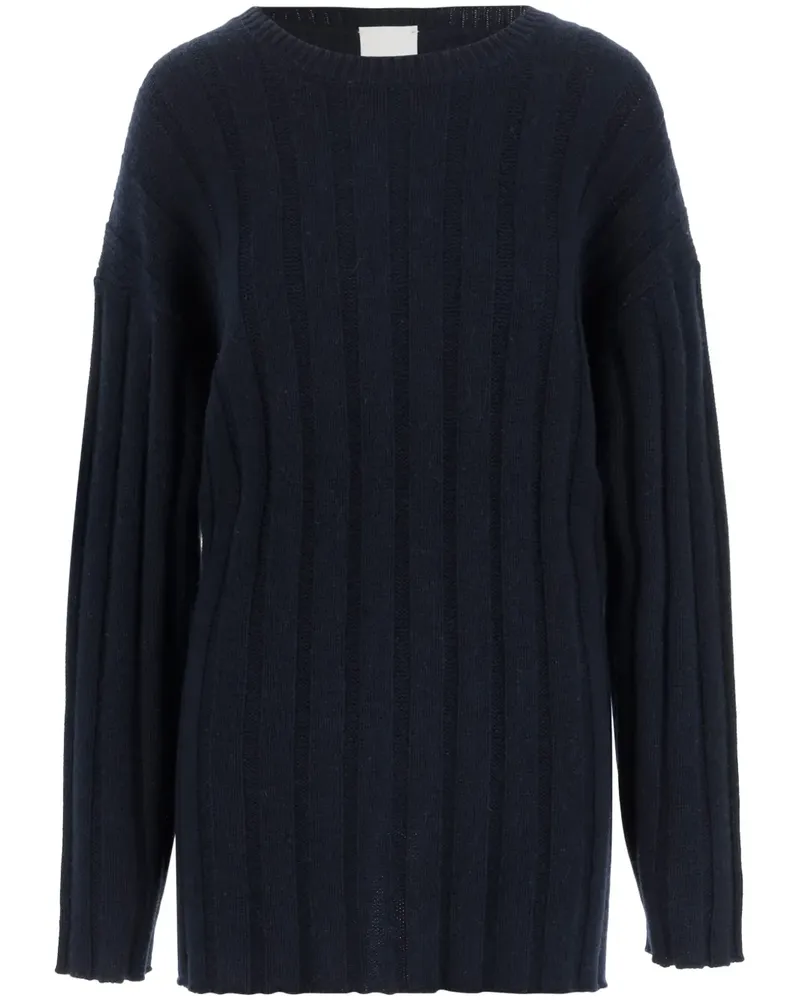 ALLUDE Gerippter Pullover - Blau Blau