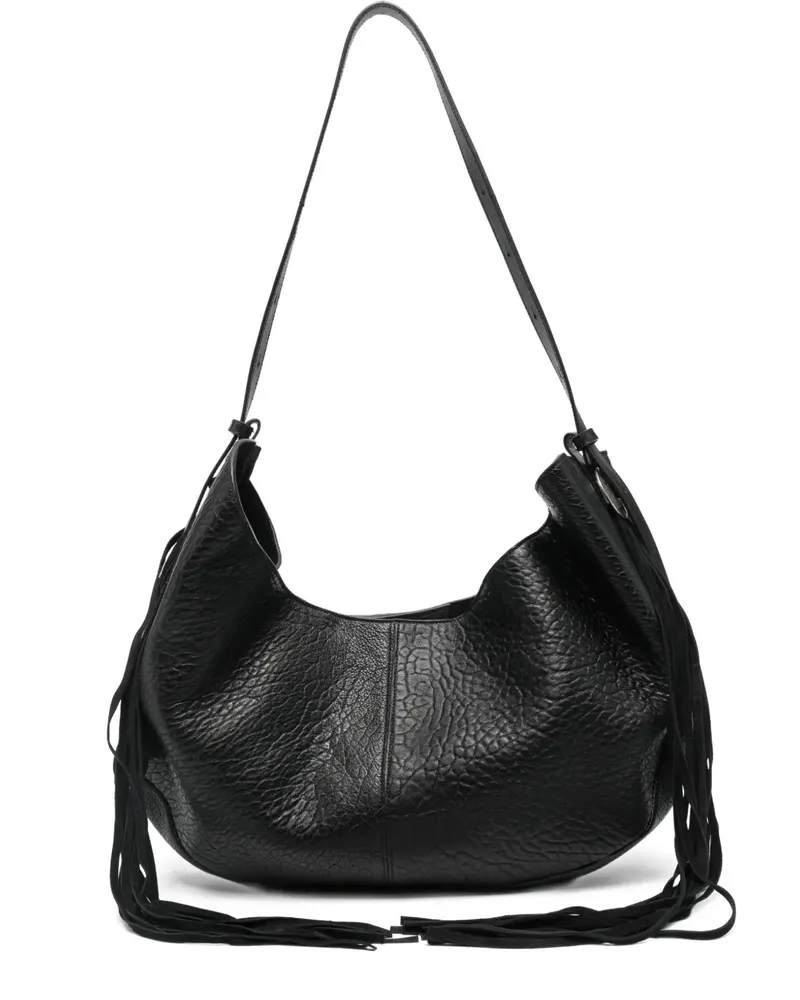 HTC Hollywood Trading Company Schultertasche mit Fransen - Schwarz Schwarz