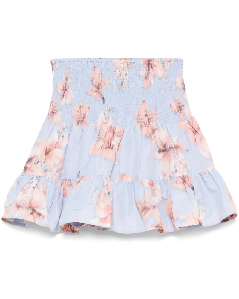 Maje Minirock mit Blumen-Print - Blau Blau