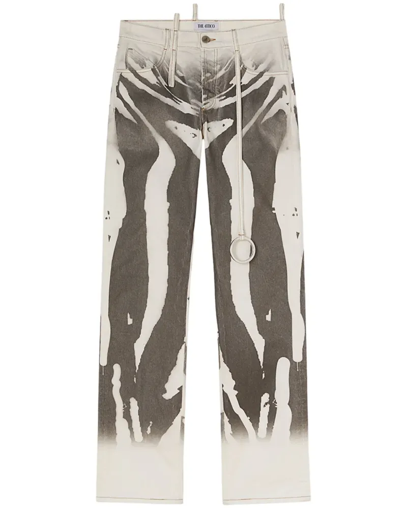 ATTICO Jeans mit abstraktem Print - Grau Grau
