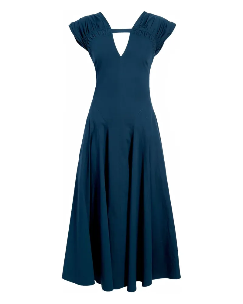 Proenza Schouler Gerafftes Manoela Midikleid mit Cut-Out - Blau Blau