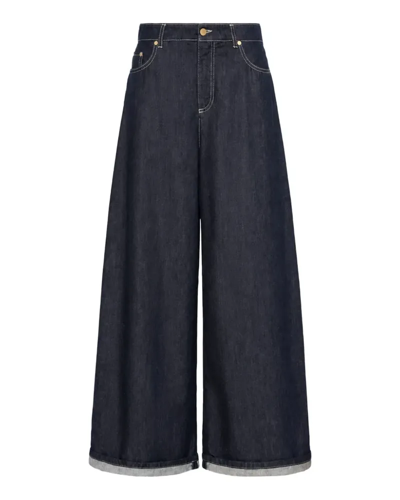 Max Mara Jeans mit weitem Bein - Blau Blau