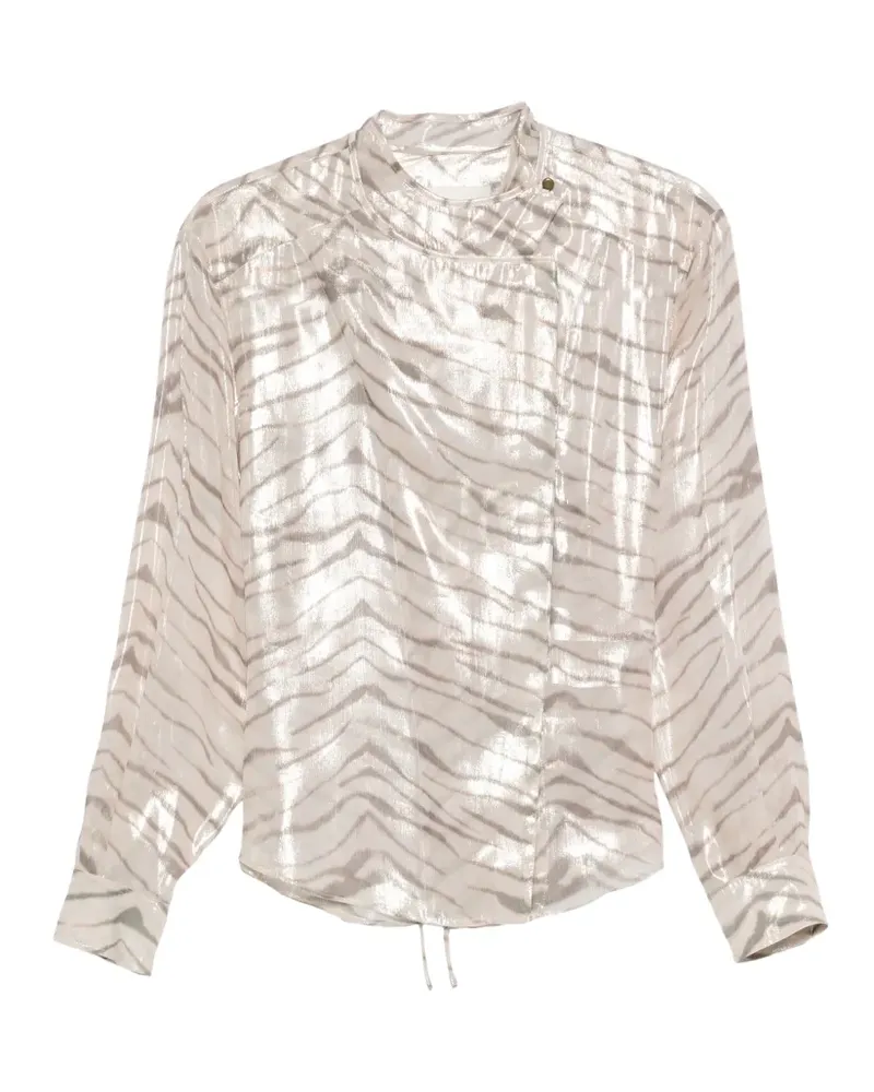 Isabel Marant Hemd mit Zebra-Print und Metallic-Finish - Nude Nude