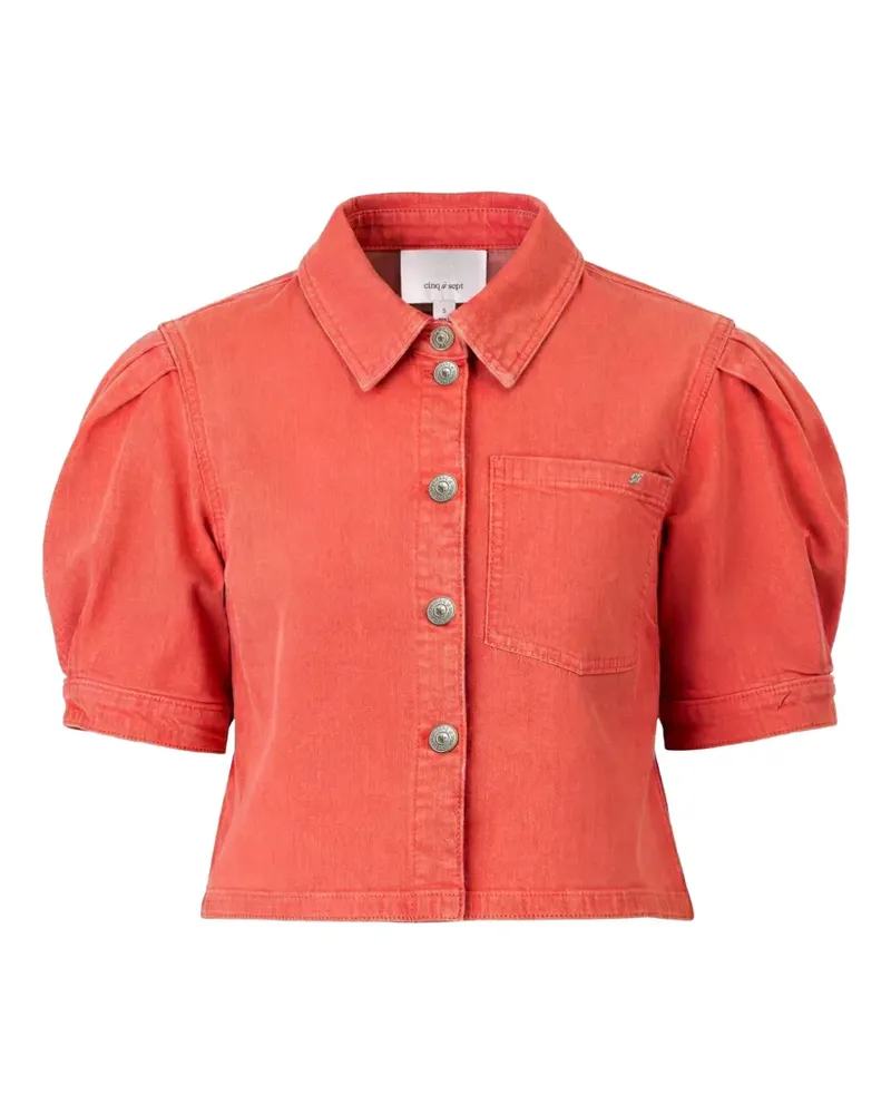 Cinq à Sept Oberteil mit Puffärmeln - Orange Orange