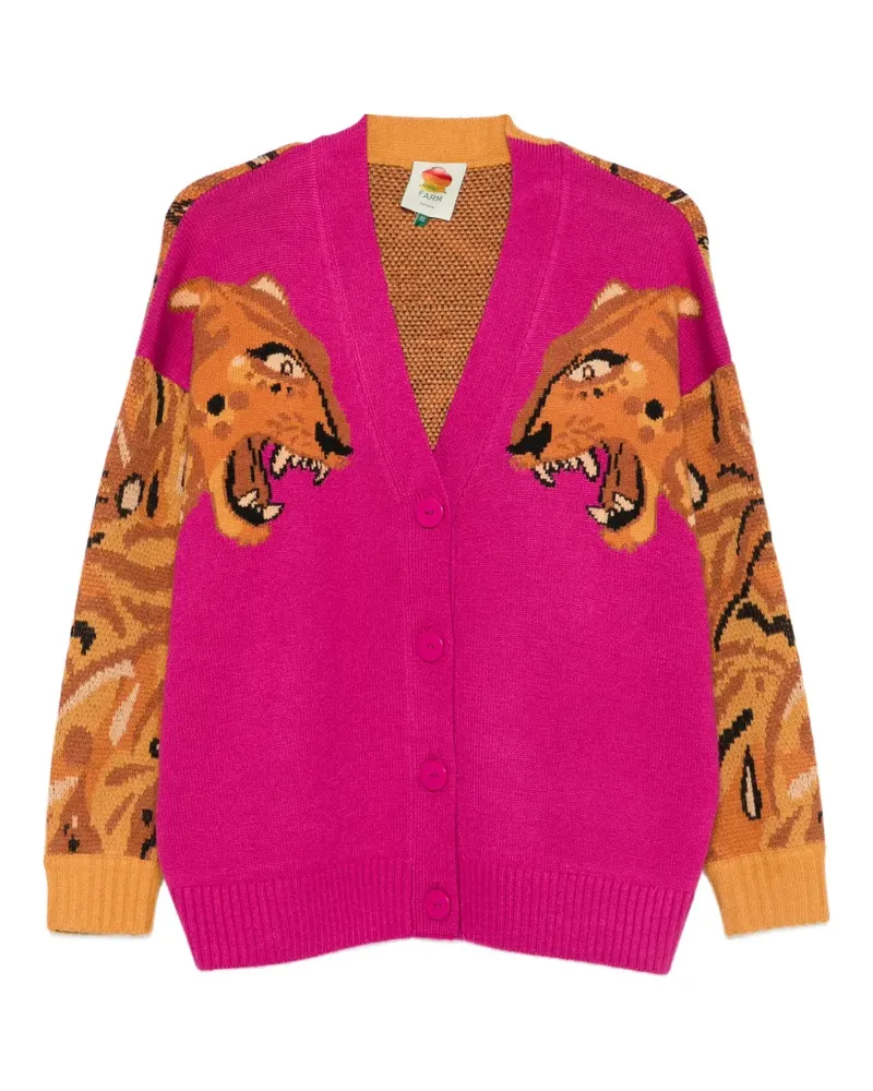 FARM Rio Cardigan mit Tiger-Motiv - Rosa Rosa