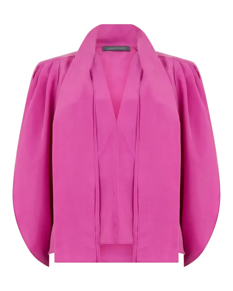 Alberta Ferretti bow-detail silk blouse - Rosa Rosa
