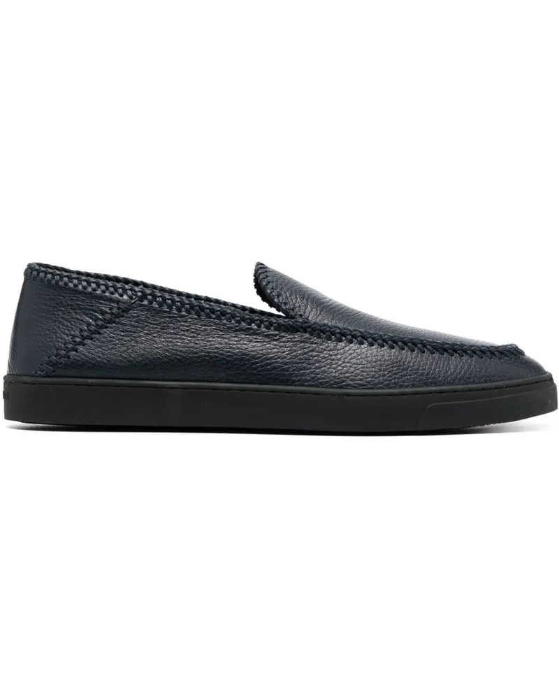 Giorgio Armani Loafer mit Ziernaht Blau