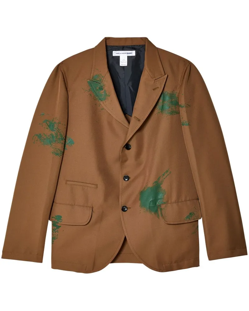 Comme des Garçons Einreihiges Akko mit Farbklecksen - Braun Braun