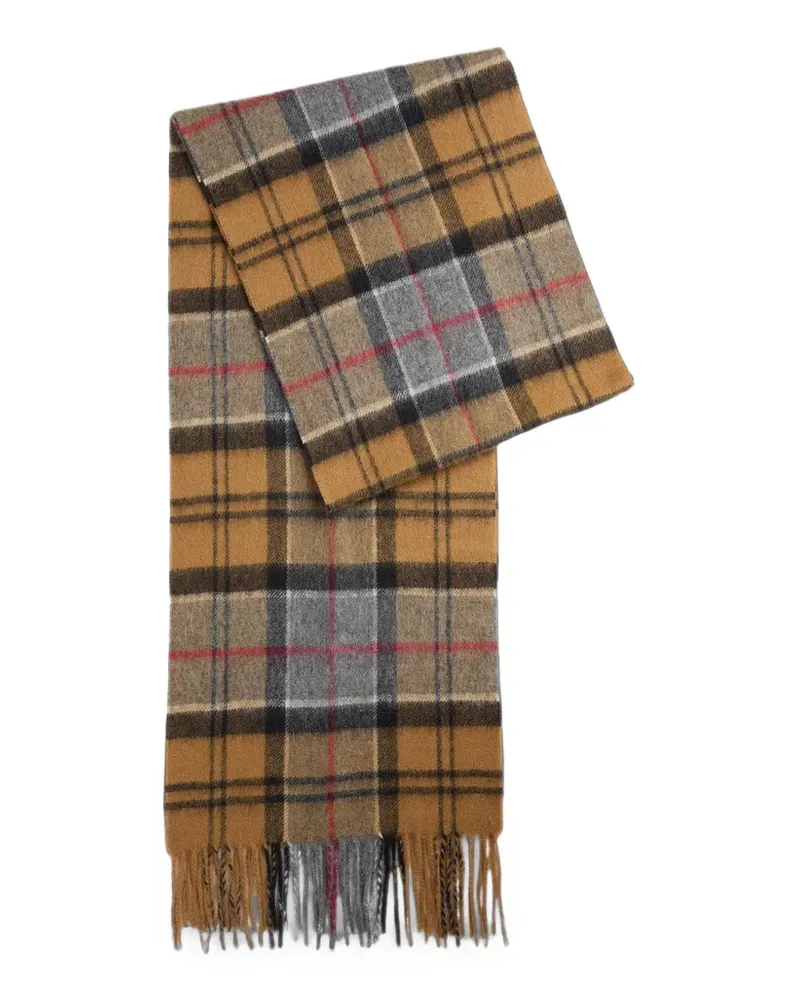 Barbour tartan-check fringed scarf - Nude Nude