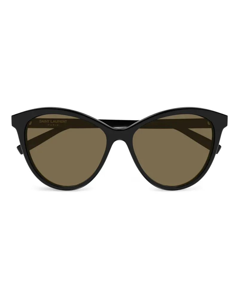 Saint Laurent cat-eye logo-lettering sunglasses - Schwarz Schwarz