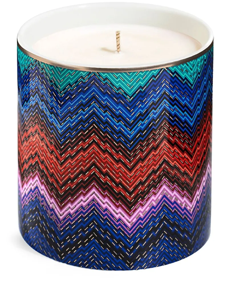 Missoni Home Starlight Kerze mit Zickzack-Print - Blau Blau
