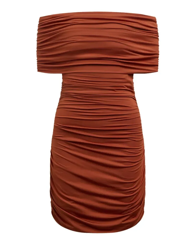 12 STOREEZ Schulterfreies Minikleid - Braun Braun