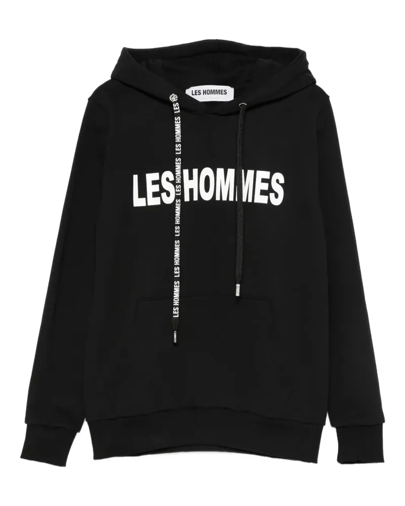 Les Hommes Hoodie mit Logo - Schwarz Schwarz