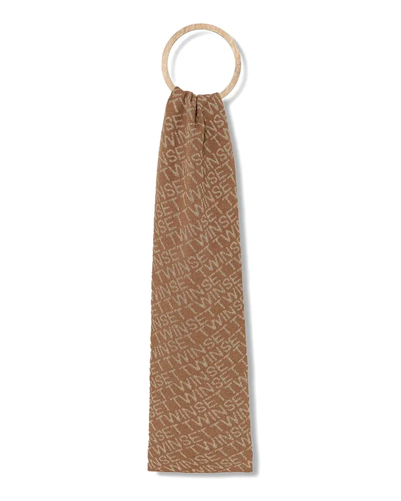 Twin-Set logo-jacquard scarf - Braun Braun