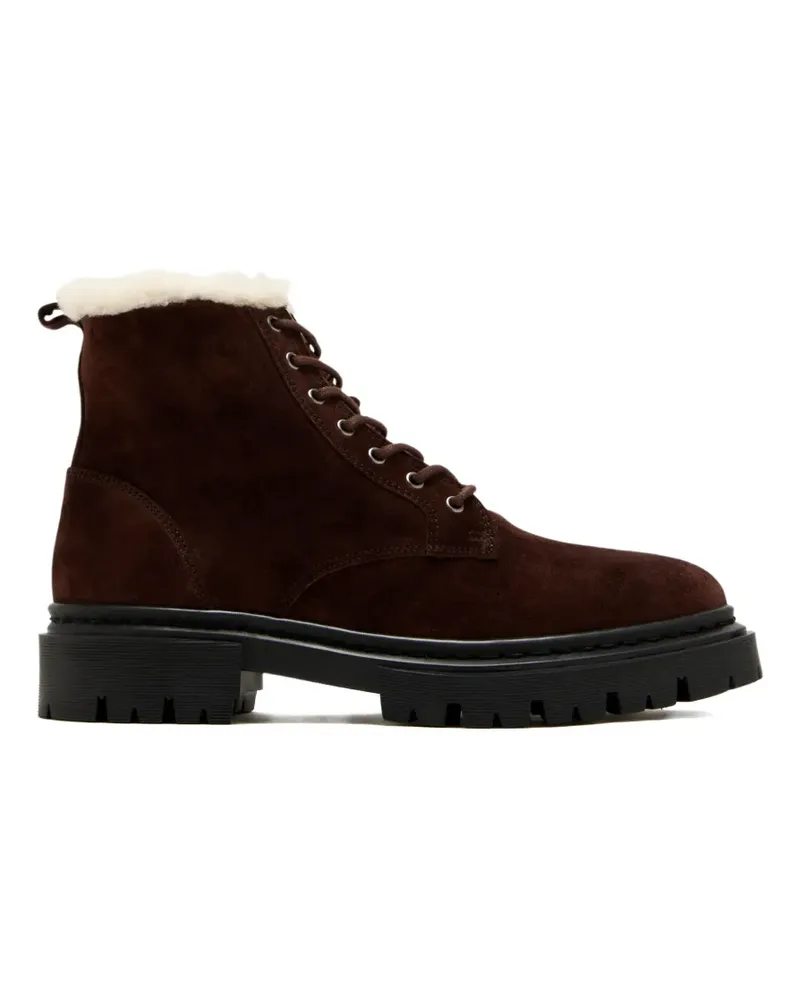 STAUD Henry Schnürstiefel mit Shearling - Braun Braun