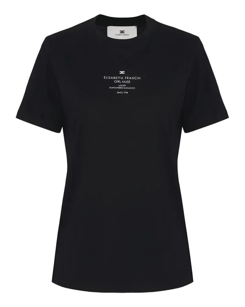 Elisabetta Franchi T-Shirt mit Print - Schwarz Schwarz