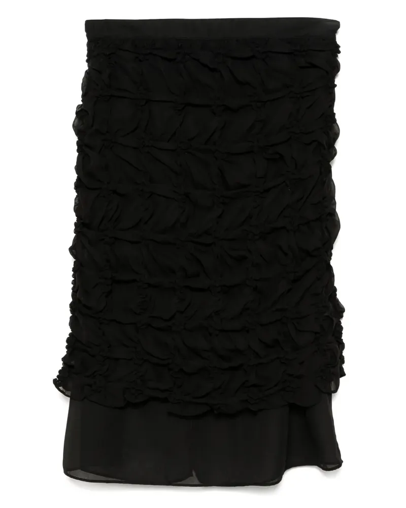 Rokh Chiffonrock in Knitteroptik - Schwarz Schwarz