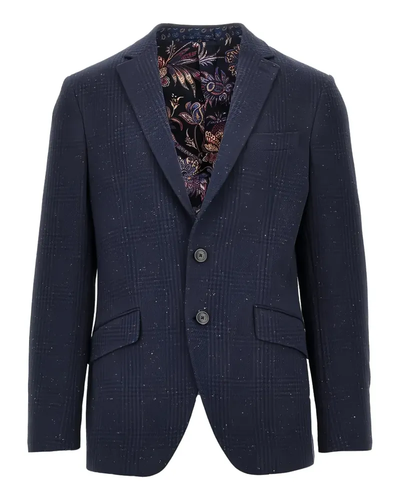 Etro checked single-breasted blazer - Blau Blau