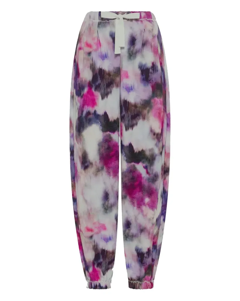 Deha floral-print drawstring track pants - Grau Grau