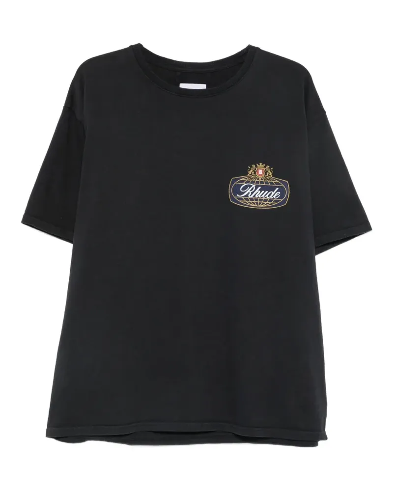 RHUDE logo-print cotton T-shirt - Schwarz Schwarz