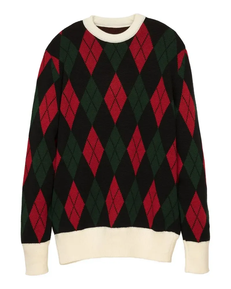 LC23 Rombo Pullover mit Argyle-Muster - Schwarz Schwarz