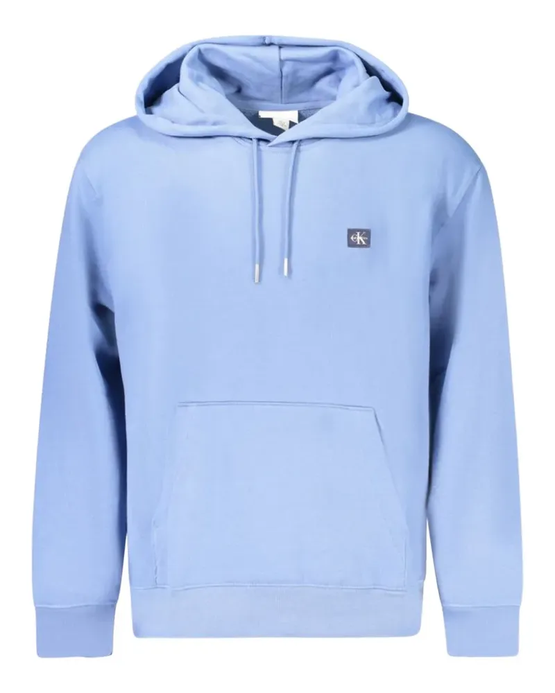 Calvin Klein logo-patch drawstring hoodie - Blau Blau