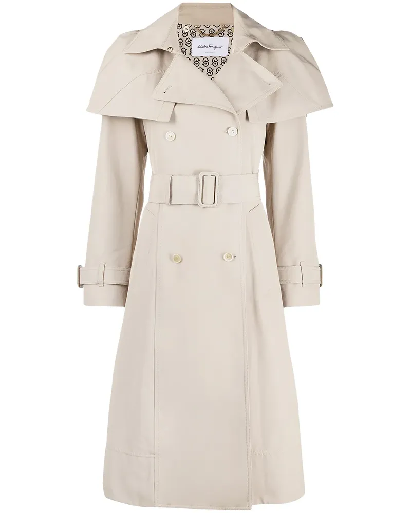 Ferragamo Trenchcoat mit Gürtel - Nude Nude