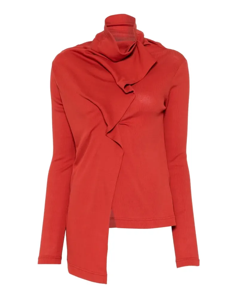 Yohji Yamamoto Drapiertes Neckholder-Top - Orange Orange