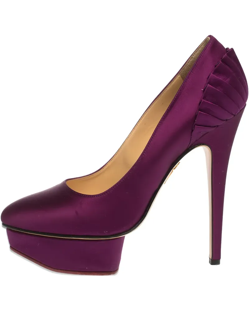 Charlotte Olympia Pre-owned Plateau-Pumps aus Satin 150mm - Violett Violett