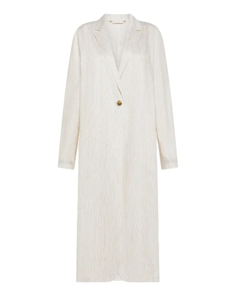 Seventy striped button coat - Nude Nude