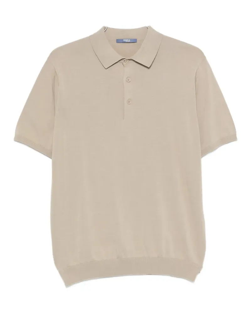 People of Shibuya short-sleeve knit polo shirt - Nude Nude