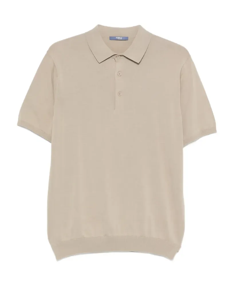People of Shibuya short-sleeve knit polo shirt - Nude Nude