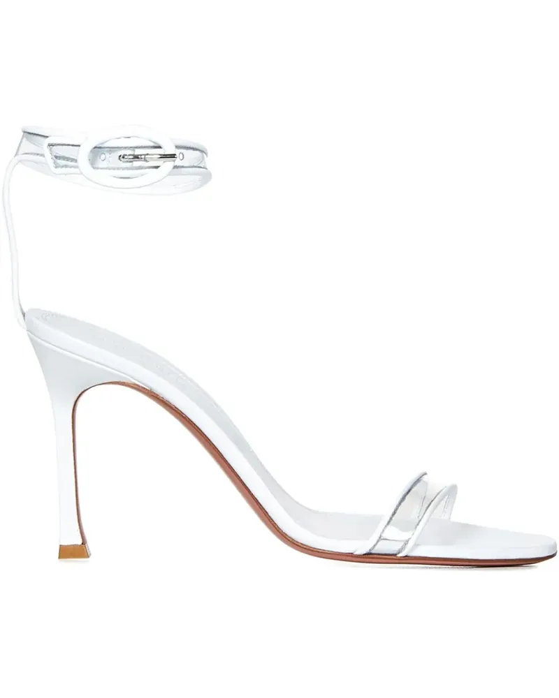 Amina Muaddi Kim Sandalen mit Riemen 95mm - Weiß Weiß