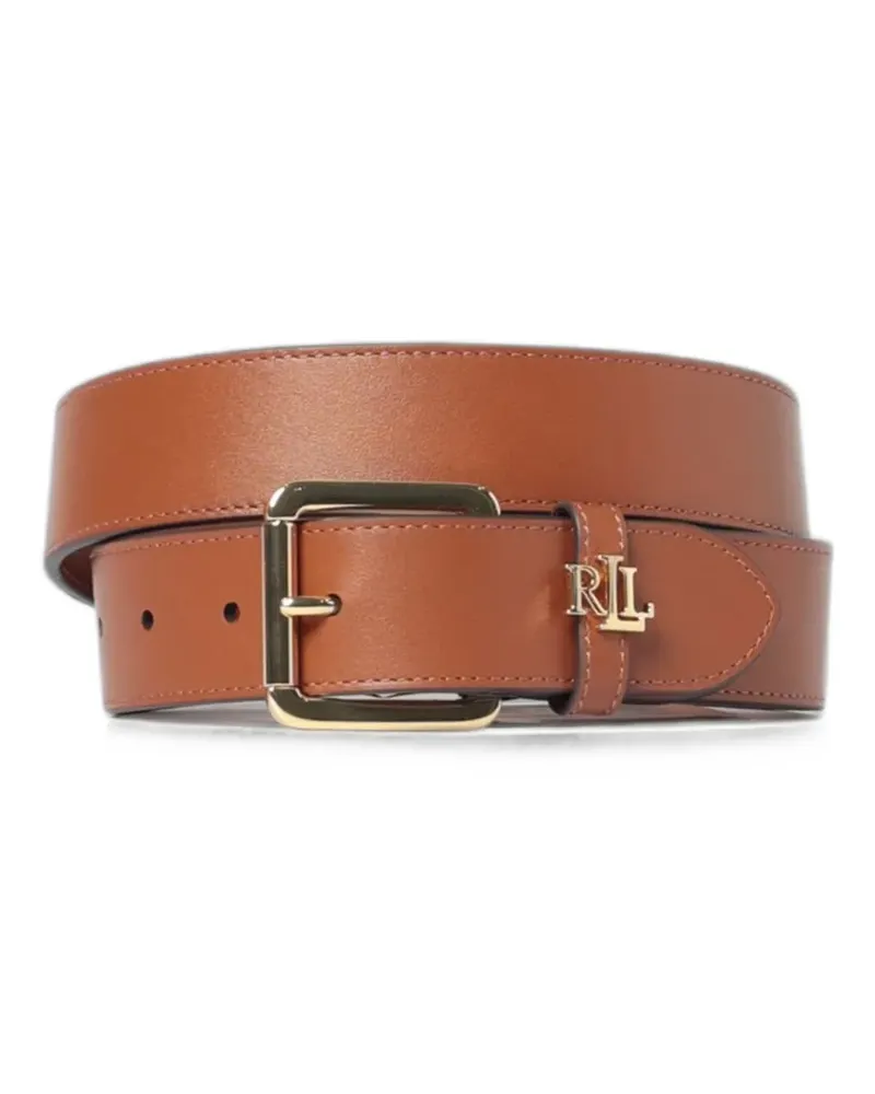 Ralph Lauren logo-plaque leather belt - Braun Braun