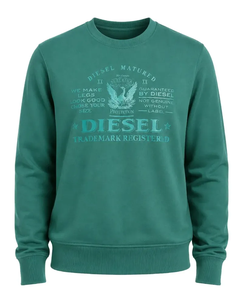 Diesel Sweatshirt mit Logo-Print - Grün Grün