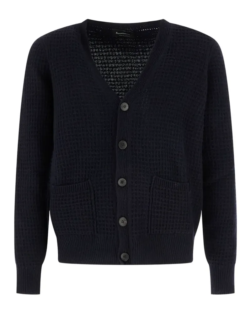 Arovescio Cardigan mit Waffelstrick-Muster - Blau Blau