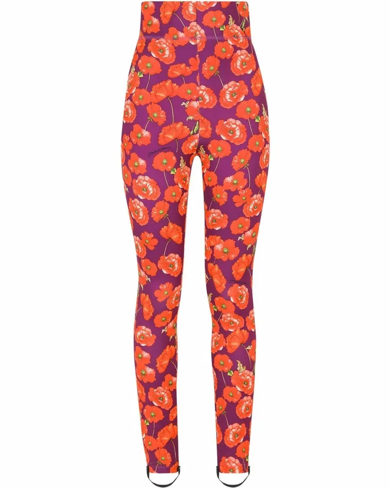 Dolce & Gabbana Leggings mit Blumen-Print - Violett Violett