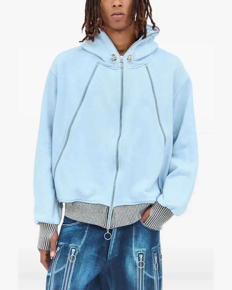 Charlie Constantinou Hybrid Kapuzenjacke mit Reißverschluss - Blau Blau