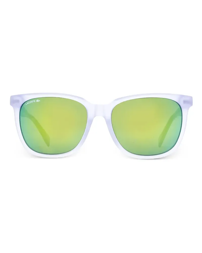 Lacoste Sonnenbrille mit eckigem Gestell - Weiß Weiß