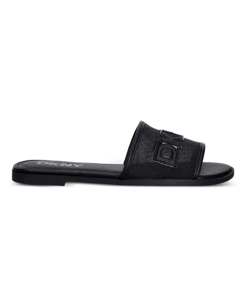 DKNY logo-patch mesh sandals - Schwarz Schwarz