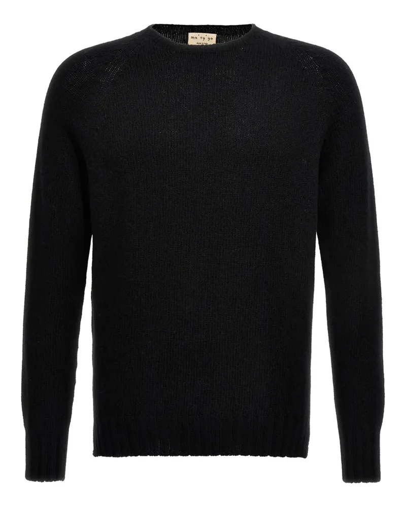 MA'RY'YA Pullover mit Raglanärmeln - Schwarz Schwarz