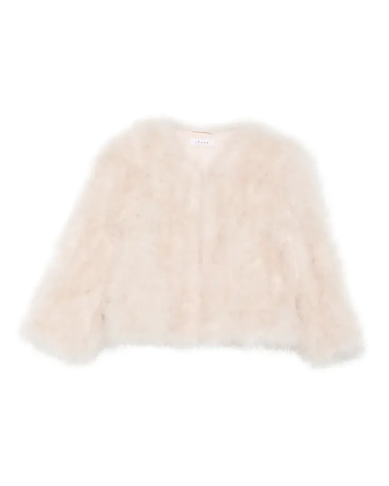 Liska feather-trim jacket - Nude Nude