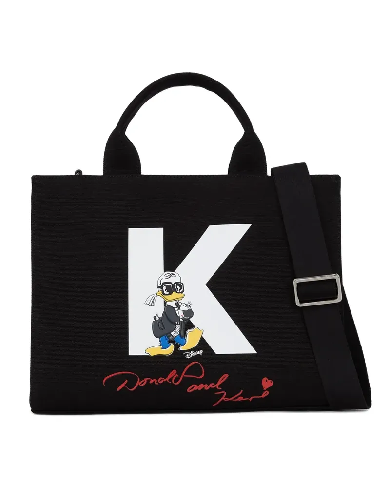 Karl Lagerfeld x Disney mittelgroße Tote Bag - Schwarz Schwarz