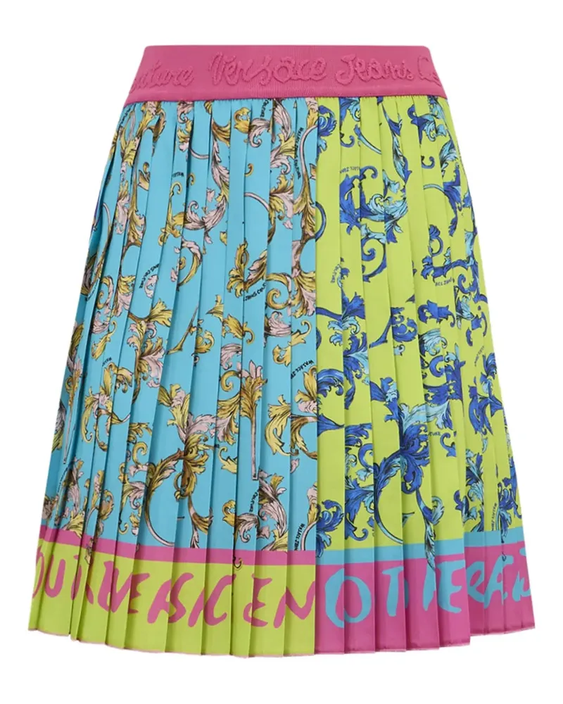 Versace Jeans Faltenrock mit Barocco-Print - Grün Grün