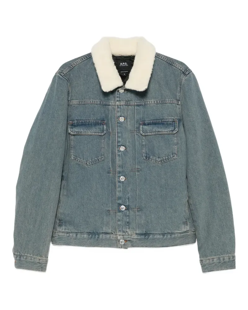 A.P.C. Jeansjacke mit Shearling-Kragen - Blau Blau