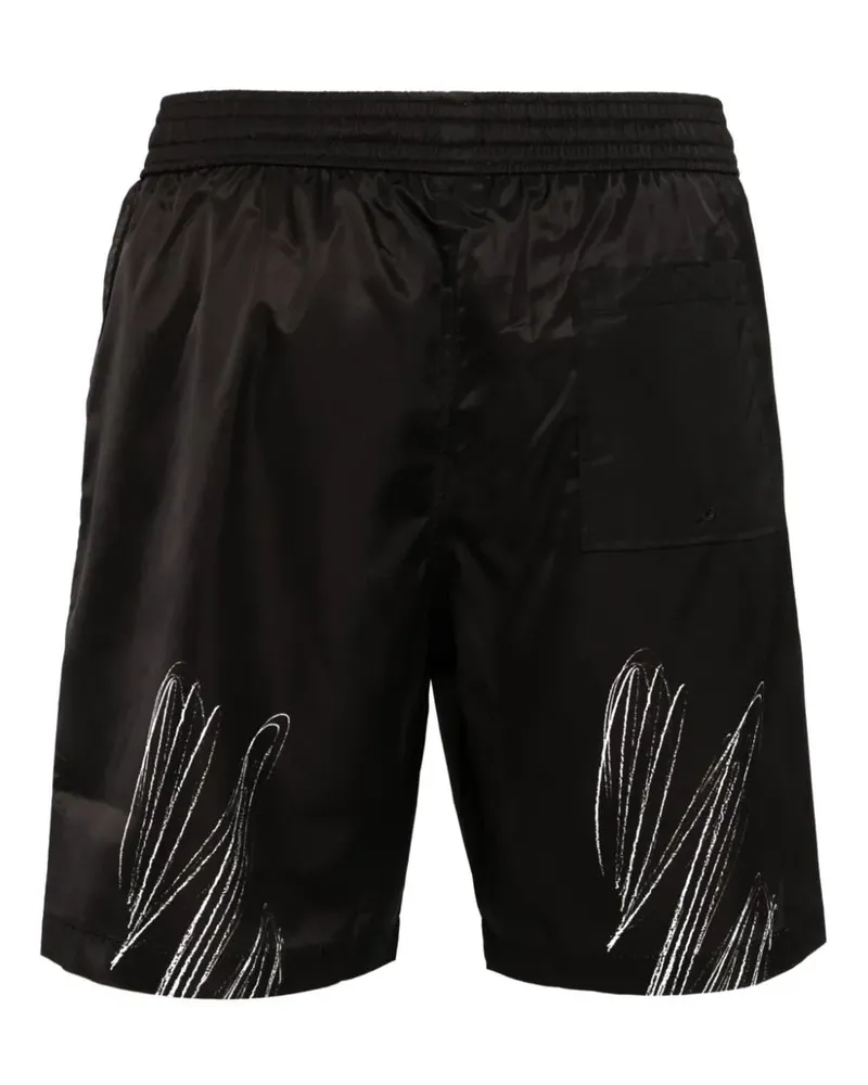 OFF-WHITE Scribble Diags Badeshorts - Schwarz Schwarz