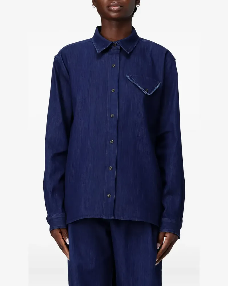 The Garment Merci Hemd mit ausgefranster Tasche - Blau Blau