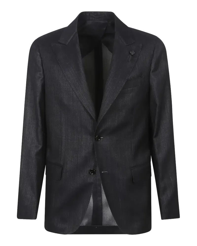 LARDINI peak-lapel denim blazer - Blau Blau